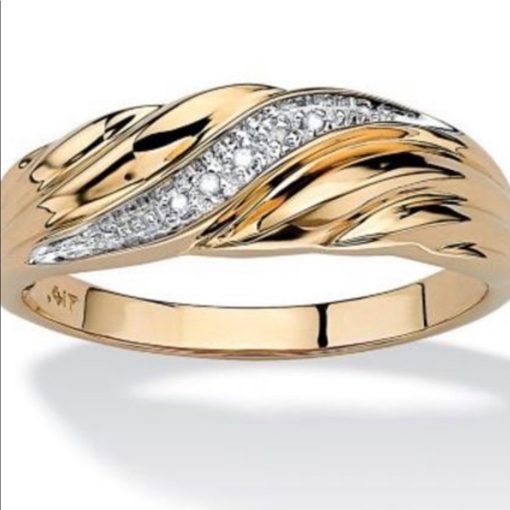 Men’s 10k Diamond Accent Wedding Band Ring Size:13